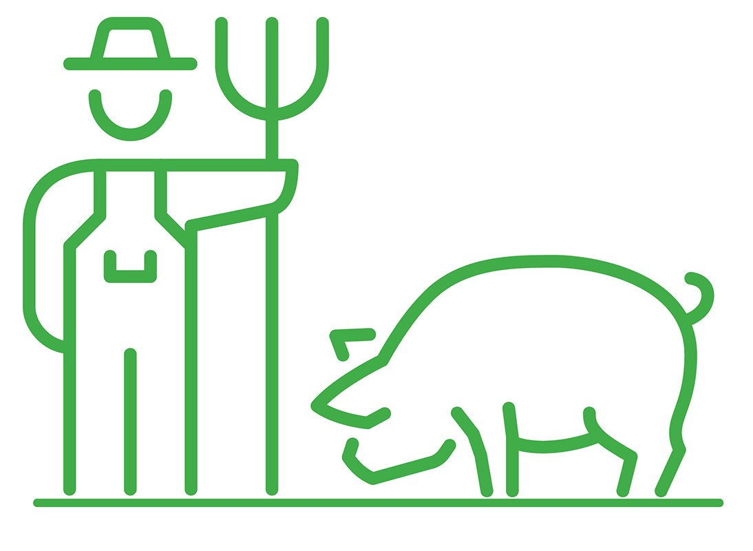Pig farmer icon